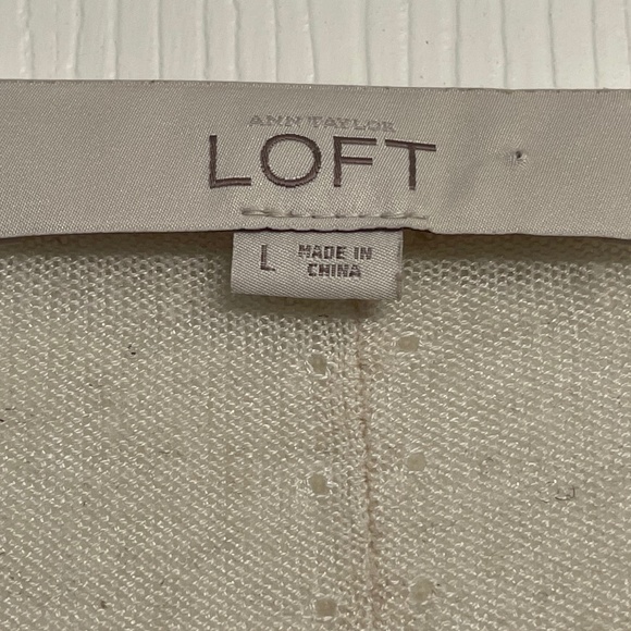 LOFT V- neck Metallic S/S Sweater - Picture 3 of 10